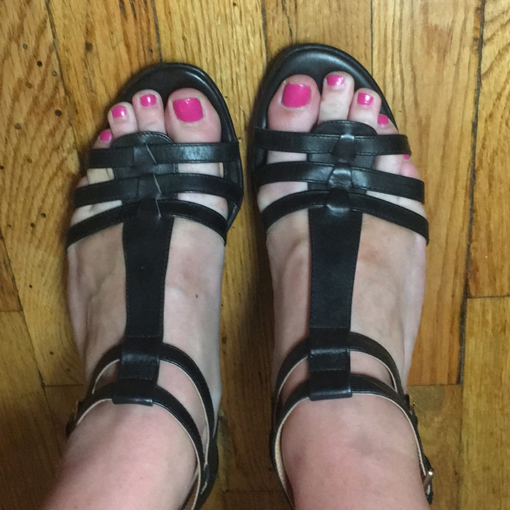 Black strapy heels